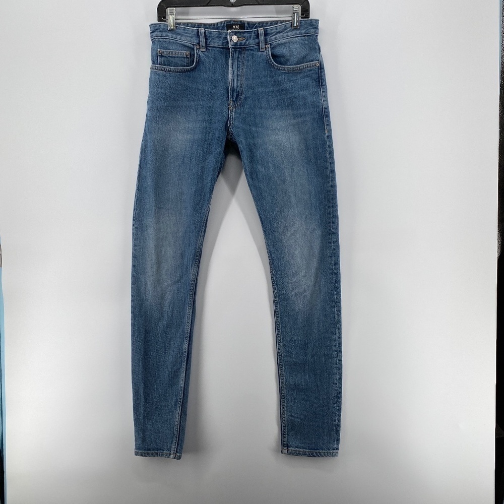 H and M Jeans Women's Size 29 Skinny Fit Washed Blue 5 Pocket Button Zip Closure